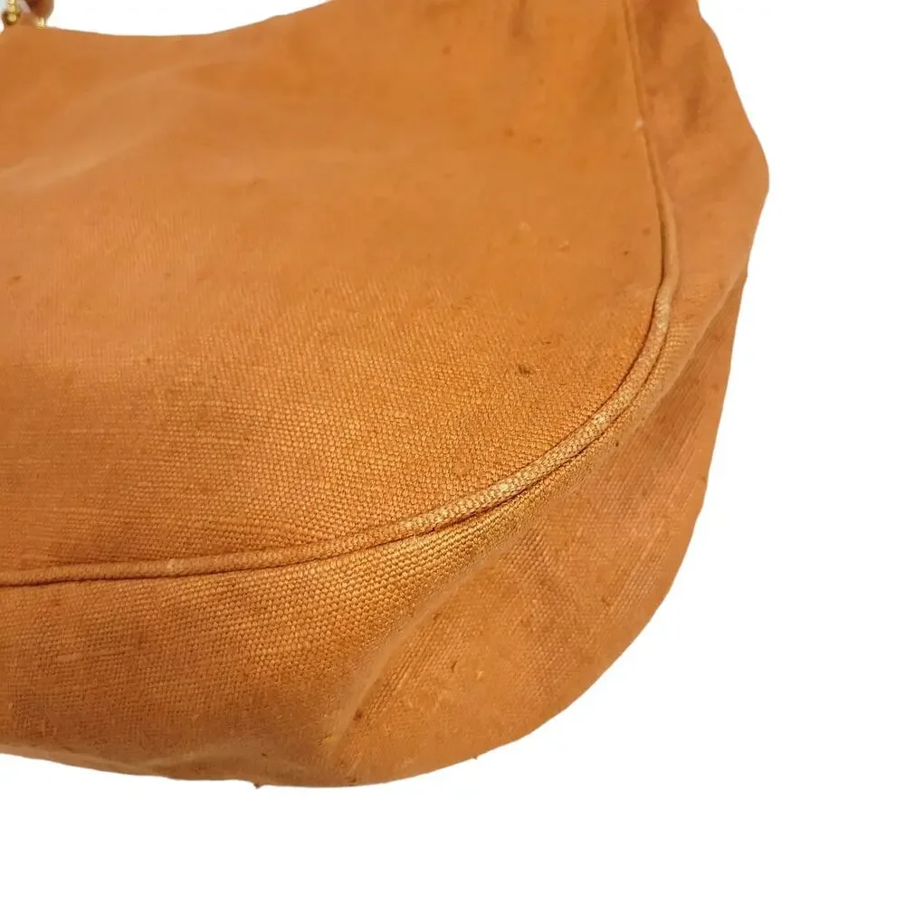 Vintage Kleinberg Sherrill Shoulder Bag Orange Oversized Crossbody Canvas Curved